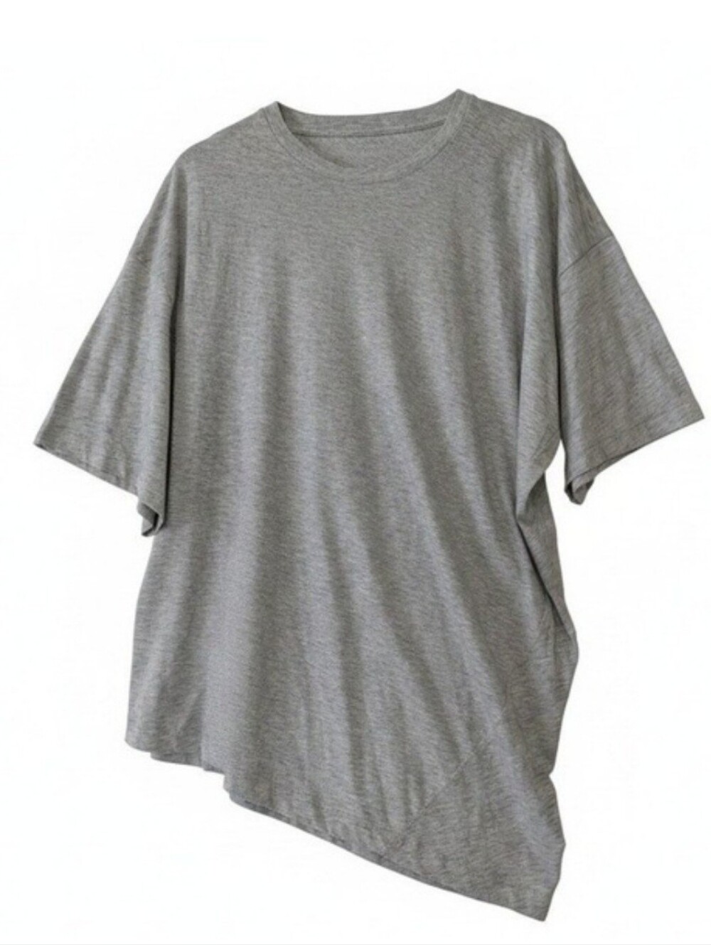 J. Crew 100% Peruvian Pima Cotton Asymmetrical Ruched TeeSize XXL- Heather Gray